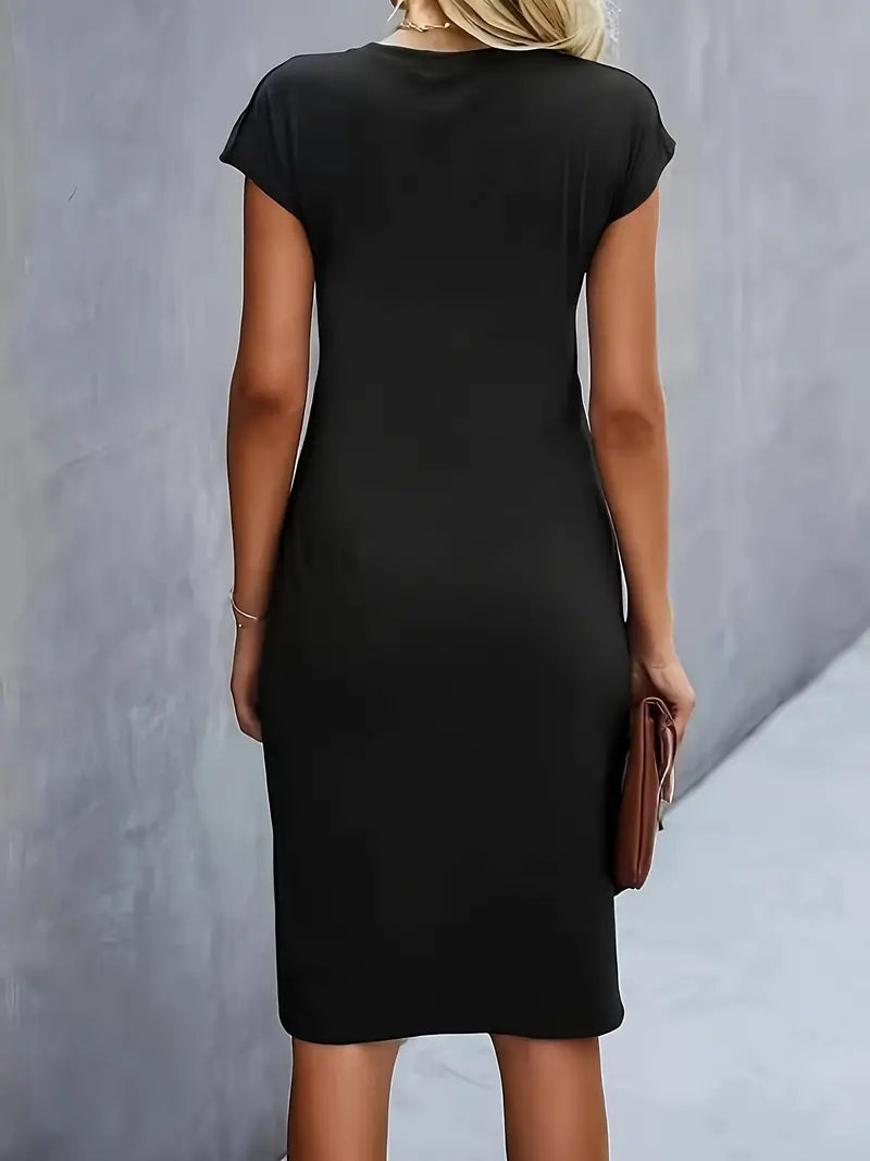 Lily | Short Sleeve Tailored Bodycon Work Evening Dress