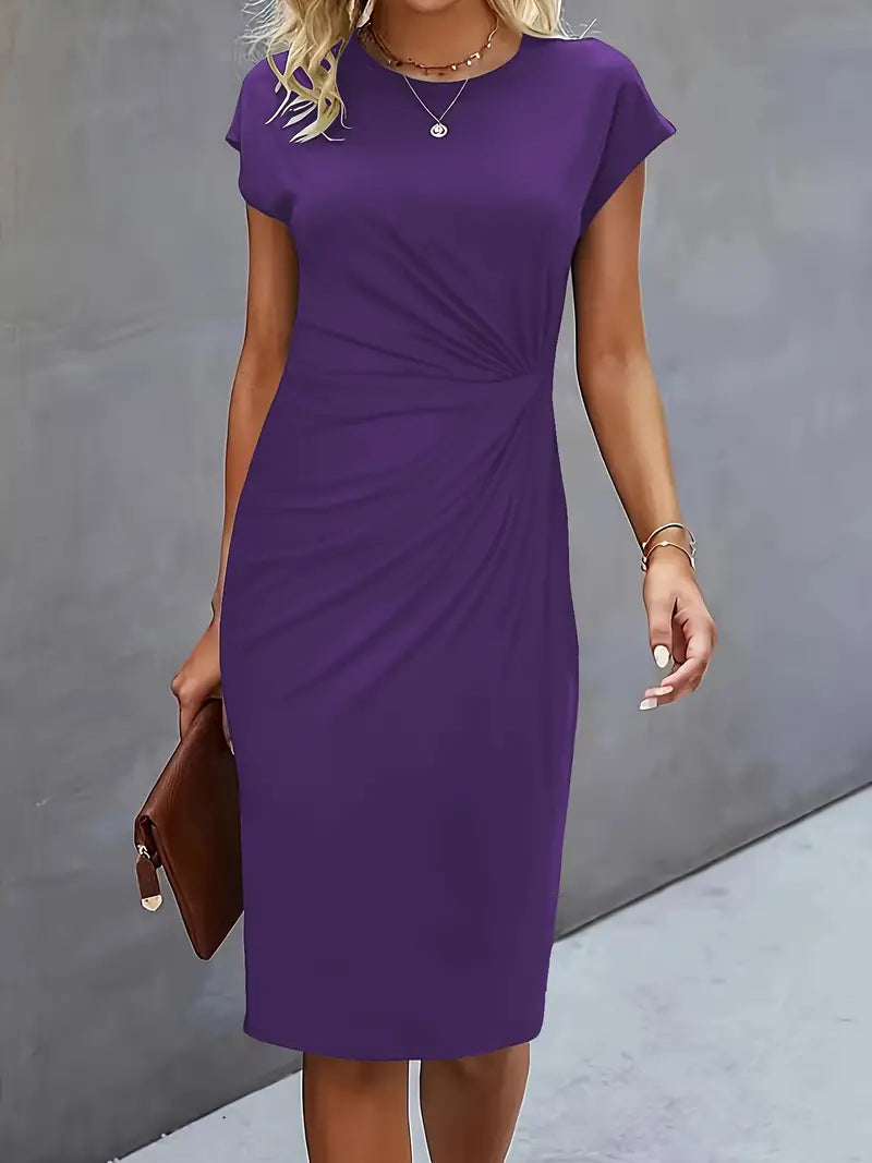 Lily | Short Sleeve Tailored Bodycon Work Evening Dress