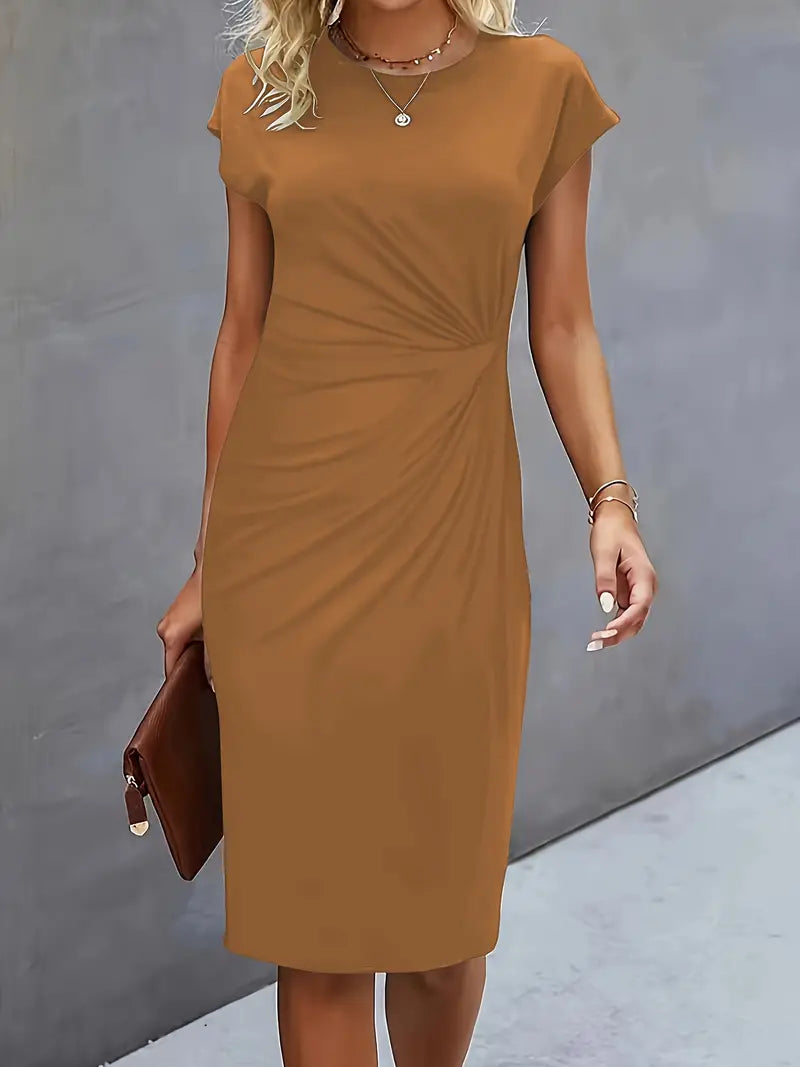 Lily | Short Sleeve Tailored Bodycon Work Evening Dress
