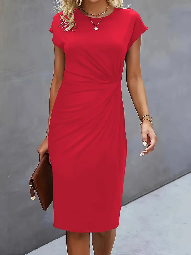 Lily | Short Sleeve Tailored Bodycon Work Evening Dress