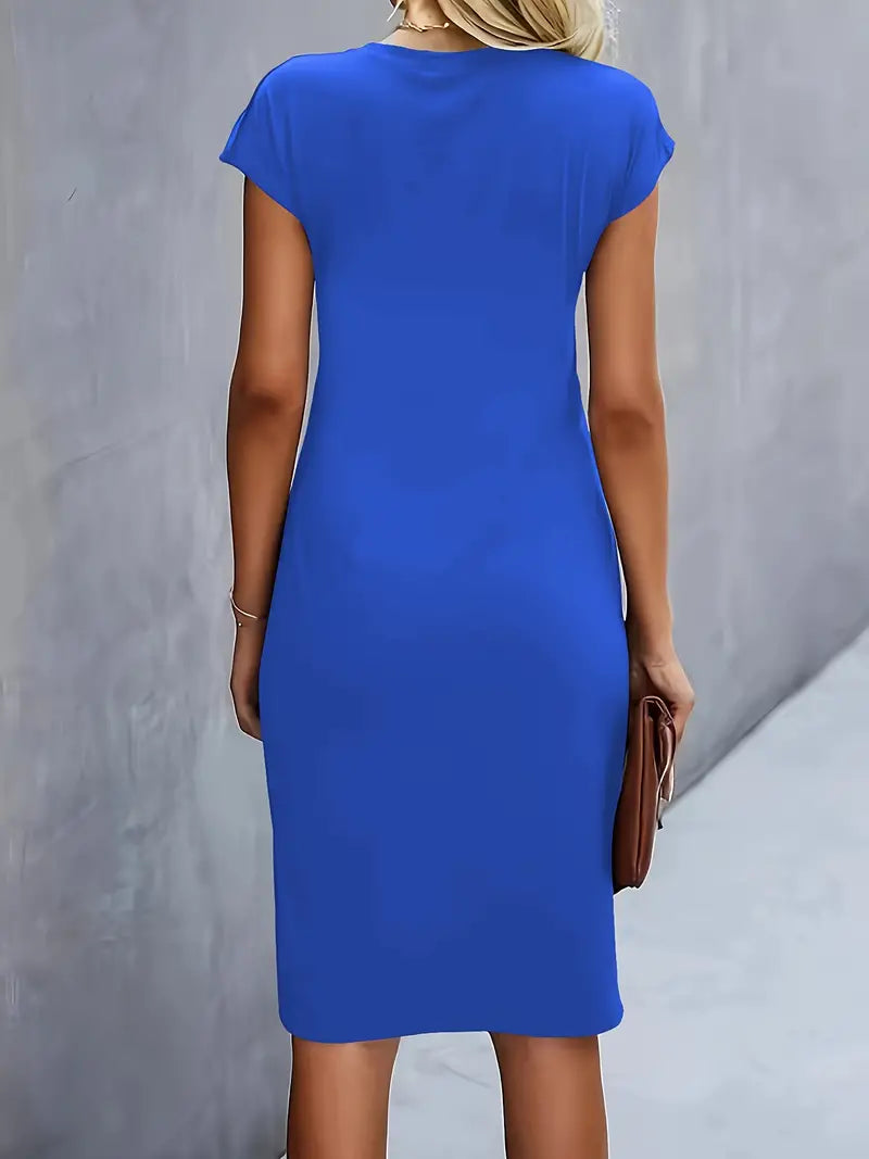 Lily | Short Sleeve Tailored Bodycon Work Evening Dress