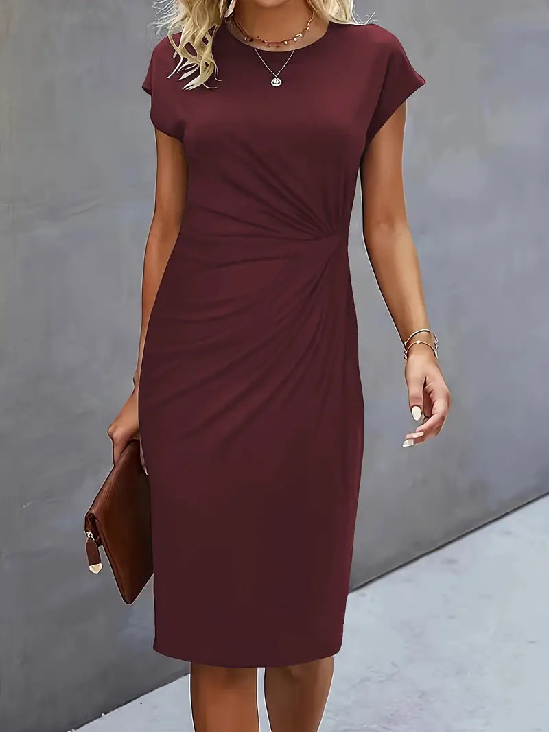 Lily | Short Sleeve Tailored Bodycon Work Evening Dress