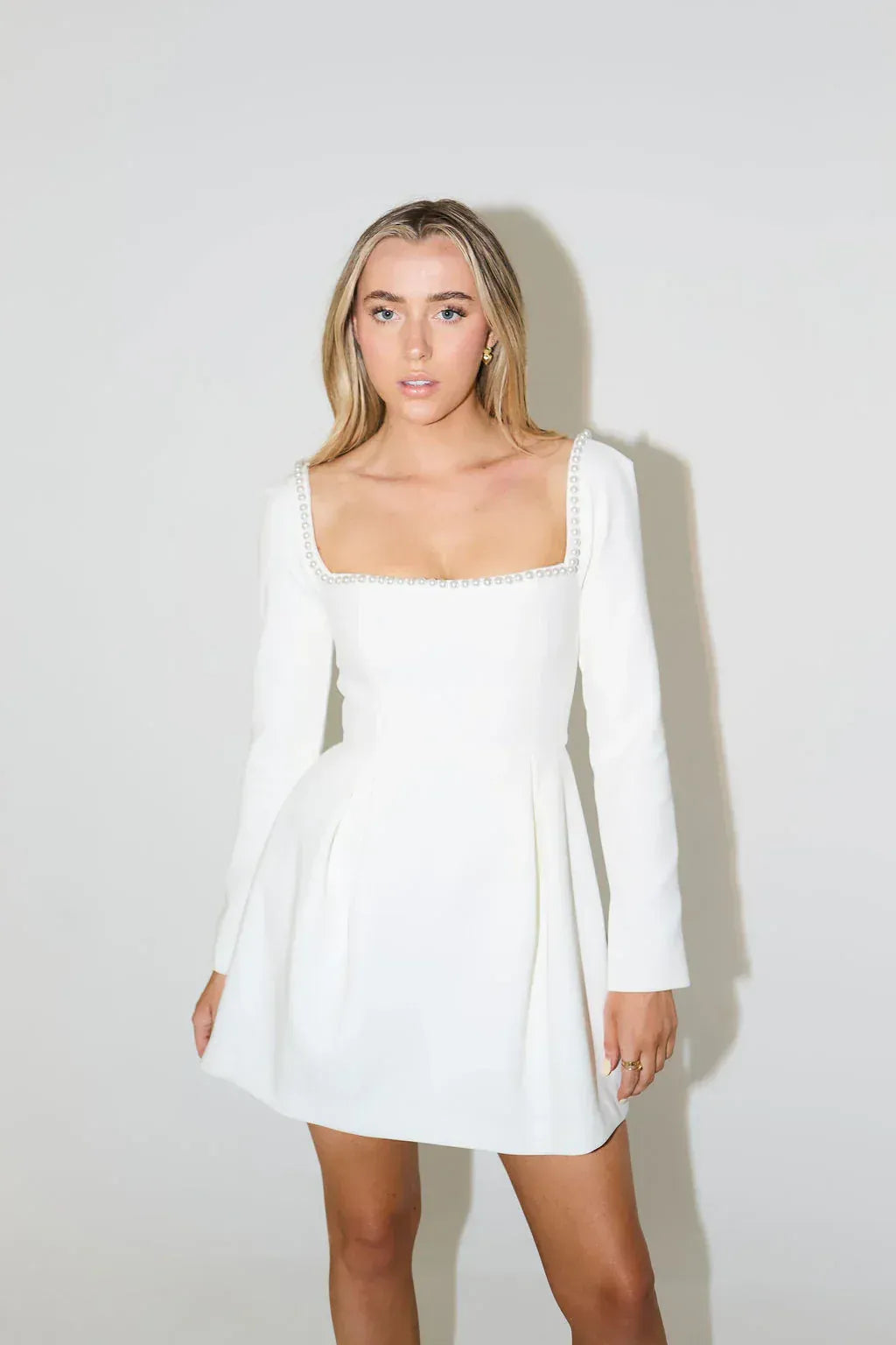 Women's Mini Dress – Crepe A-Line Elegant Evening | Olivia 9