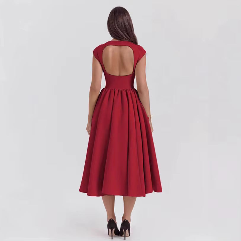 Women's Midi Dress – Scuba-Crepe Fit-and-Flare Formal | Amelia 4