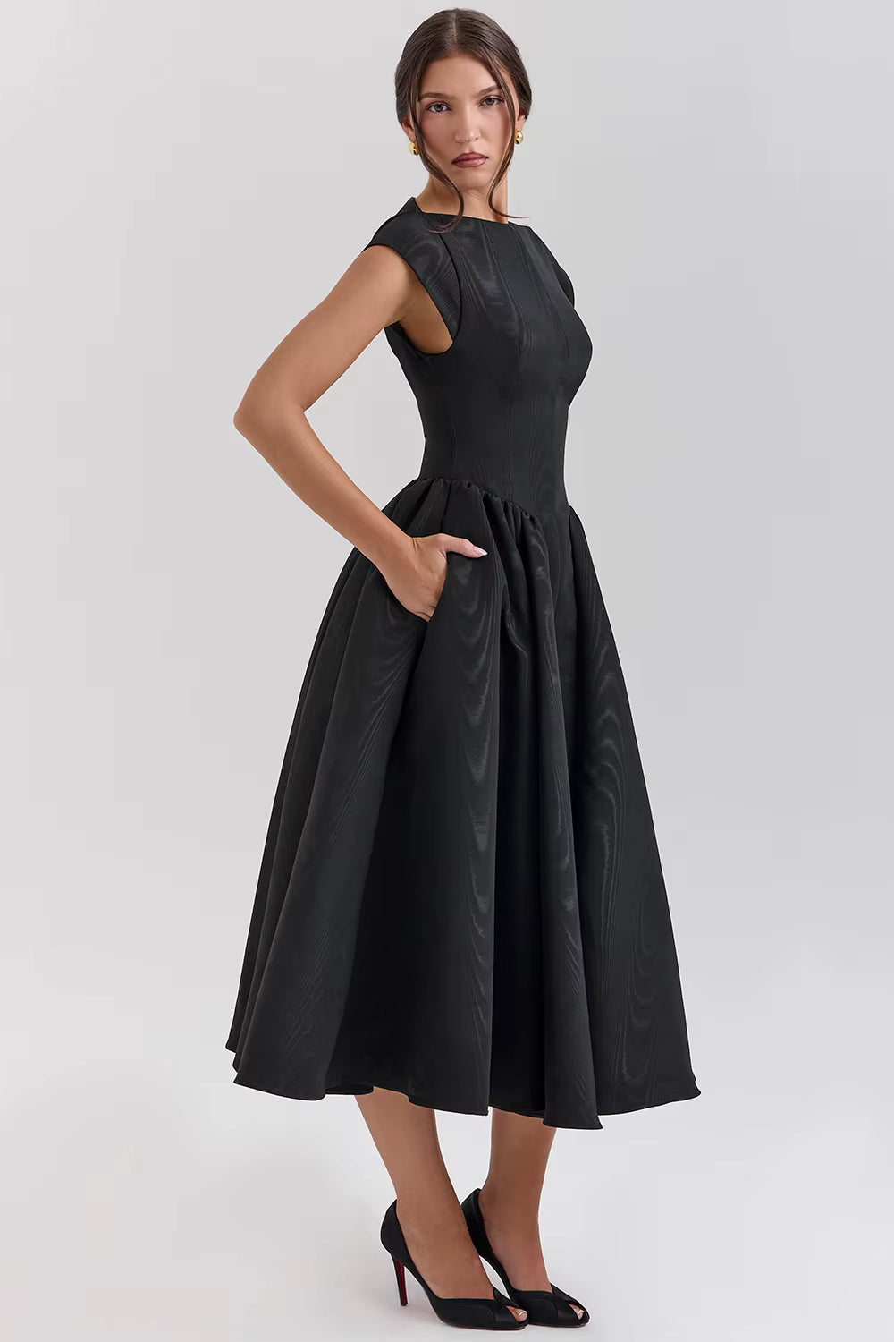 Women's Midi Dress – Scuba-Crepe Fit-and-Flare Formal | Amelia 6
