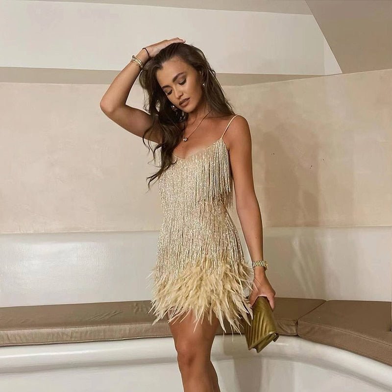 Women's Mini Dress – Mesh Beaded Evening | Imogen 5