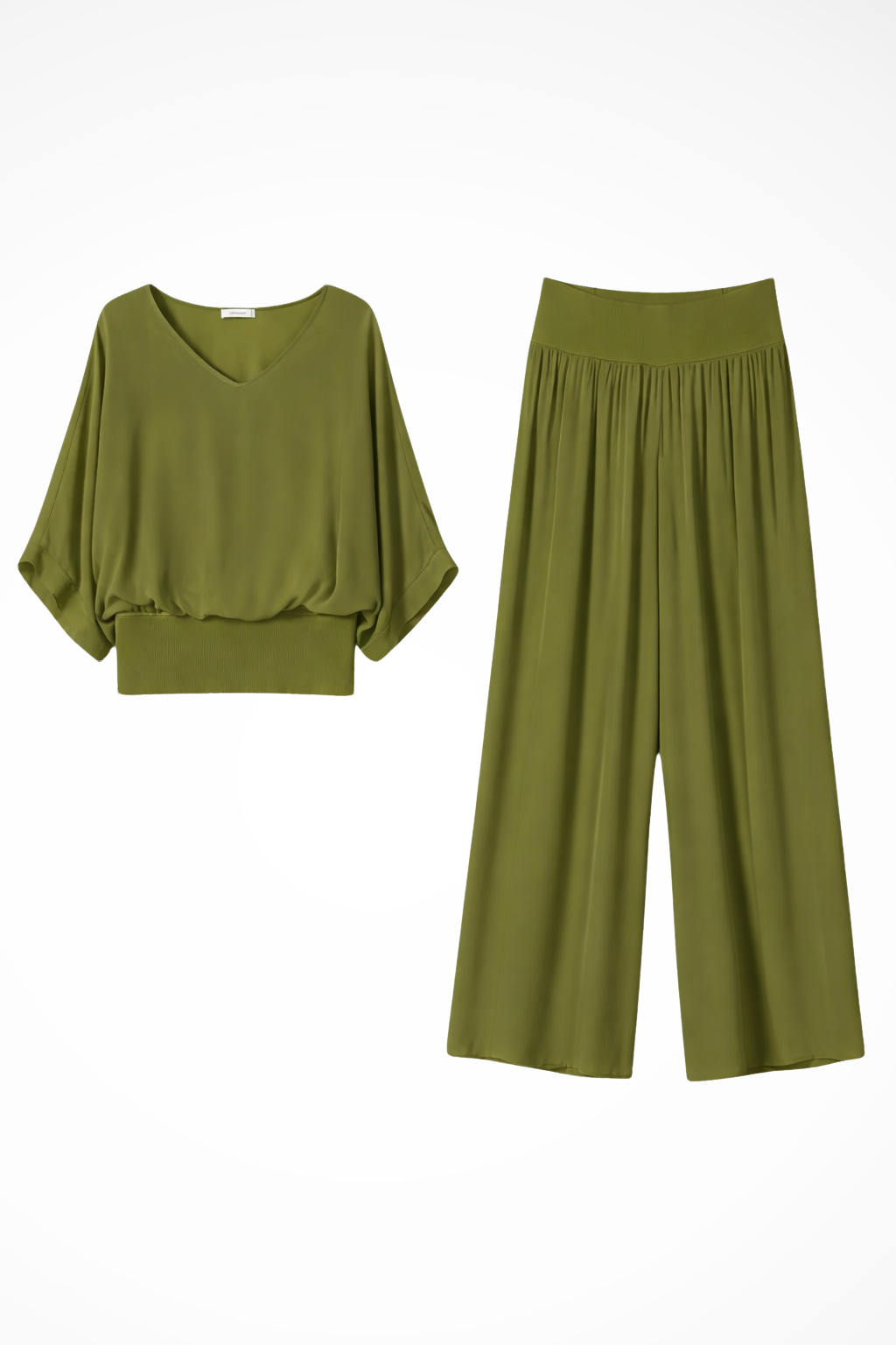 Women's Wide Leg Trousers – Cupro Blend Relaxed Fit Evening | Amelia 4