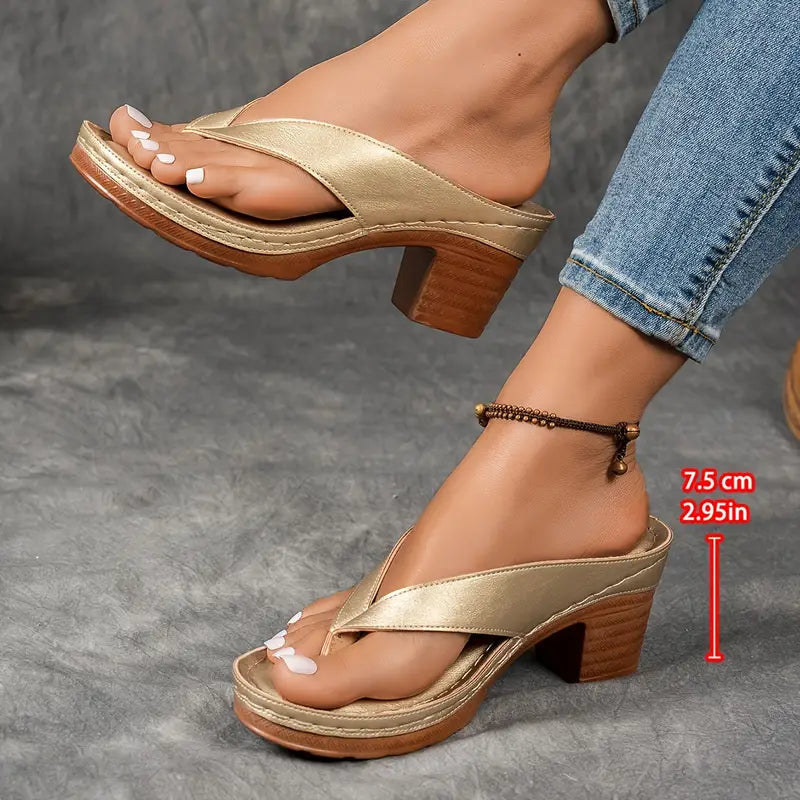 Women's Sandals – Faux-Leather Padded Thong Casual Summer | Amelia 8