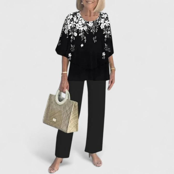 Women's Trouser Suit – Chiffon Wide Leg Elegant For Special Occasions | Amelia 15