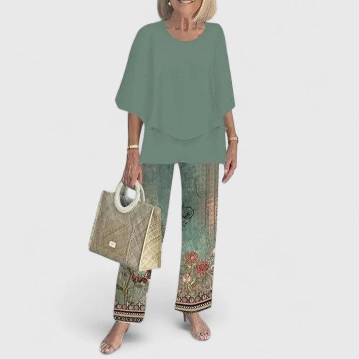 Women's Trouser Suit – Chiffon Wide Leg Elegant For Special Occasions | Amelia 5