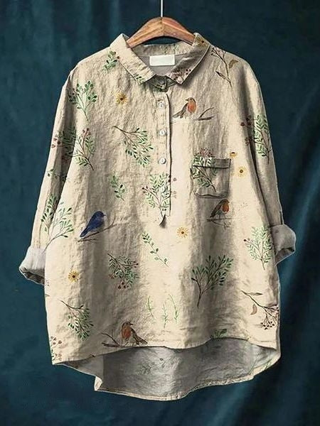 Women's Tunic Shirt – Floral Jacquard Relaxed Fit Casual | Amelia 5