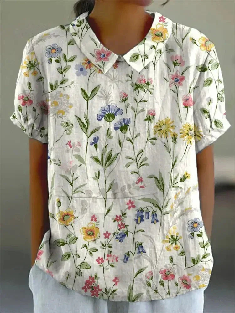 Women's Blouse – Linen Blend Boxy Fit Casual Summer | Amelia 2