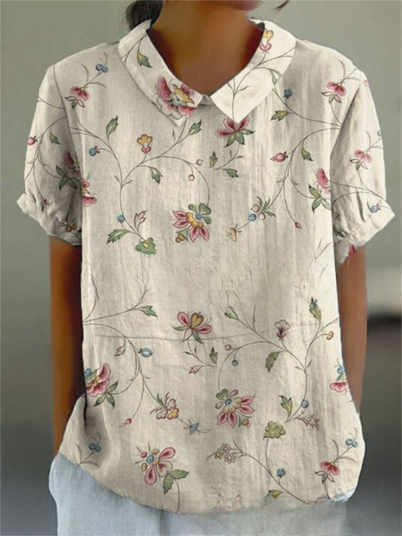 Women's Blouse – Linen Blend Boxy Fit Casual Summer | Amelia 3