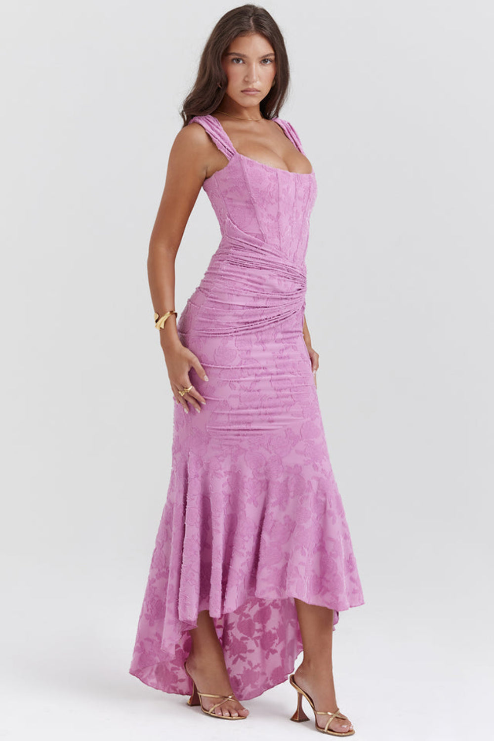 Women's Maxi Dress – Floral Devoré Mermaid Formal Evening | Amelia 4