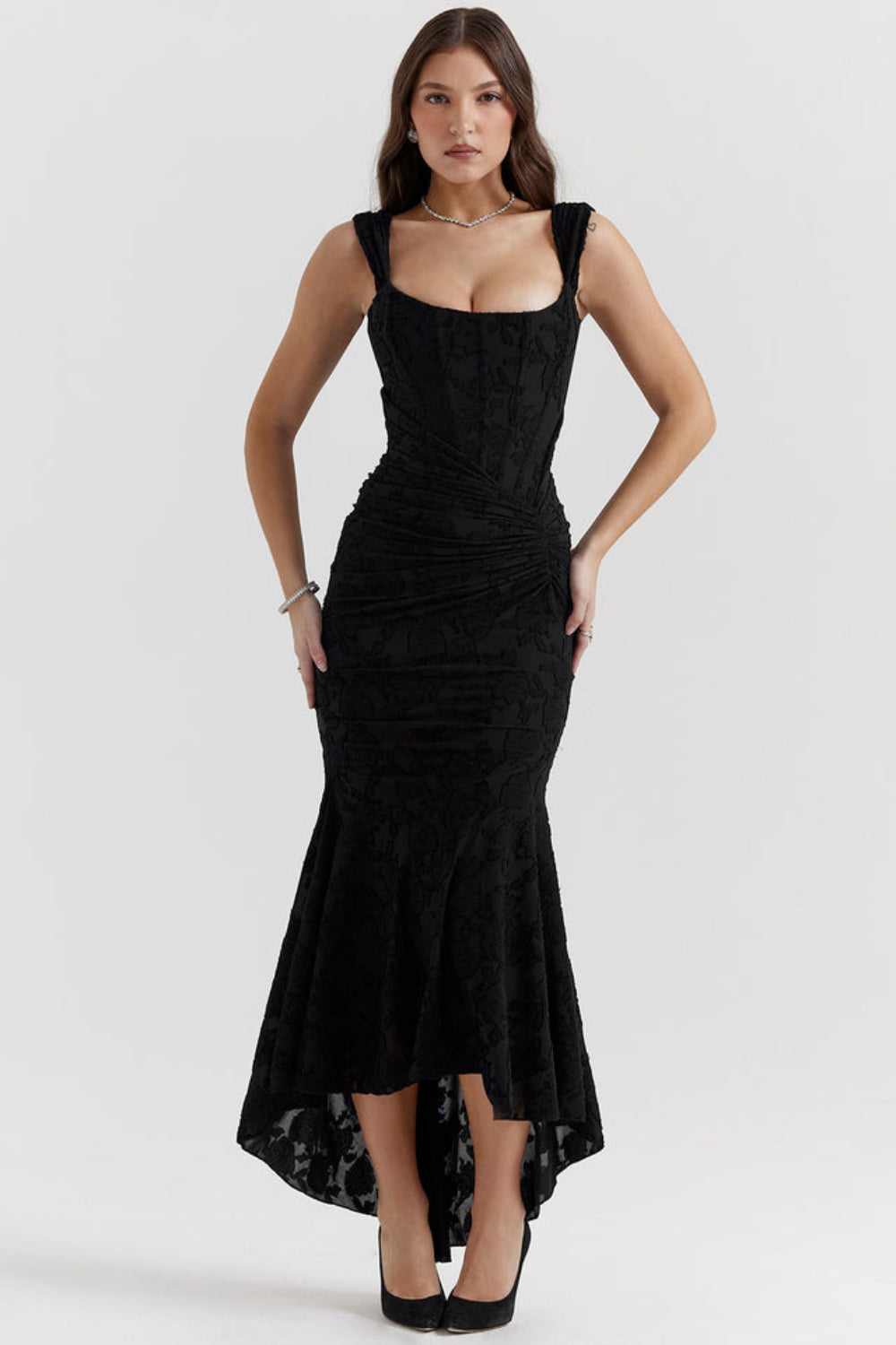 Women's Maxi Dress – Floral Devoré Mermaid Formal Evening | Amelia 10