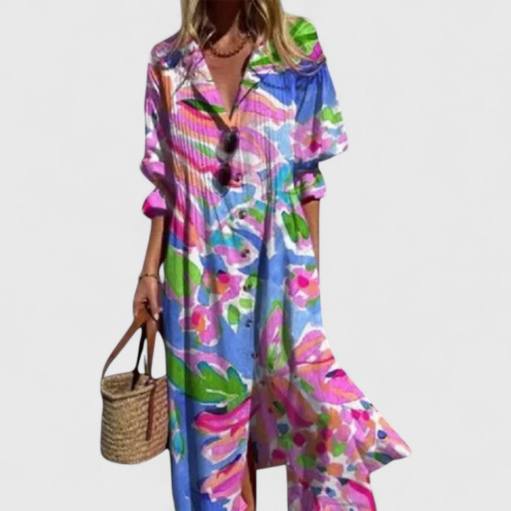 Women's Maxi Dress – Linen Blend Relaxed Fit Casual | Amelia 5