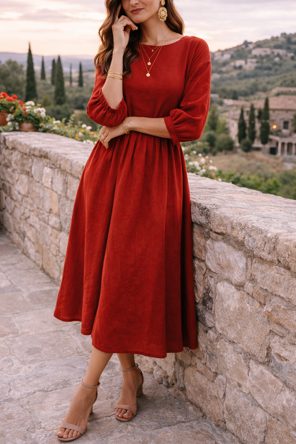 Women's Midi Dress – Linen Relaxed Fit Everyday | Amelia 5