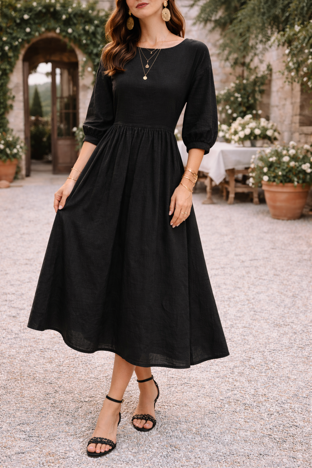 Women's Midi Dress – Linen Relaxed Fit Everyday | Amelia 9