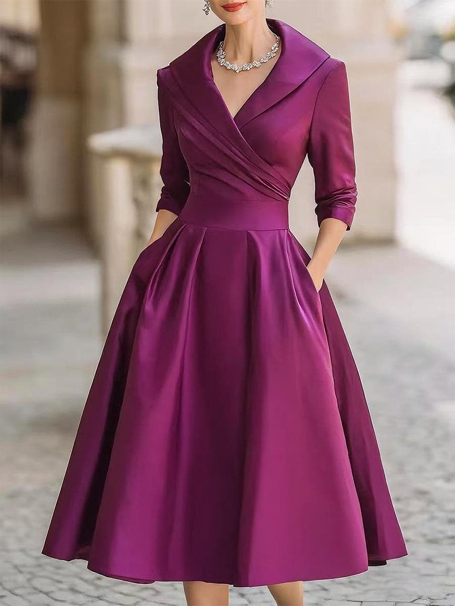 Women's Midi Dress – Satin Structured Fit Evening | Willow 4