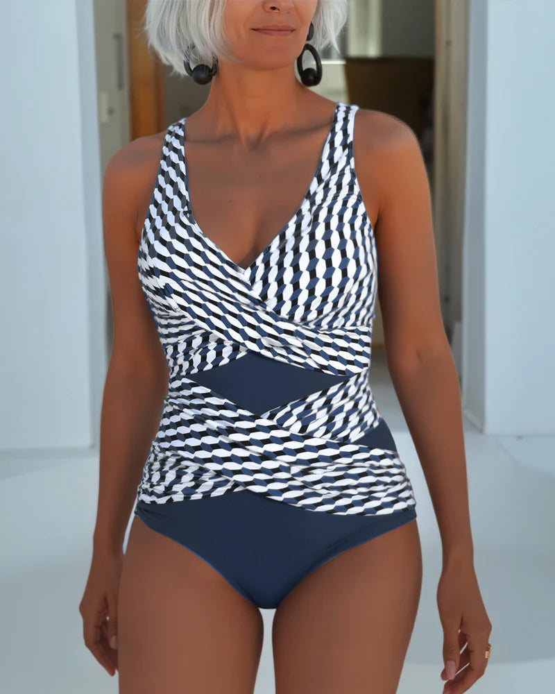 Amelia | Cross-Over V-Neck Elegant Swimwear Slimming Fit