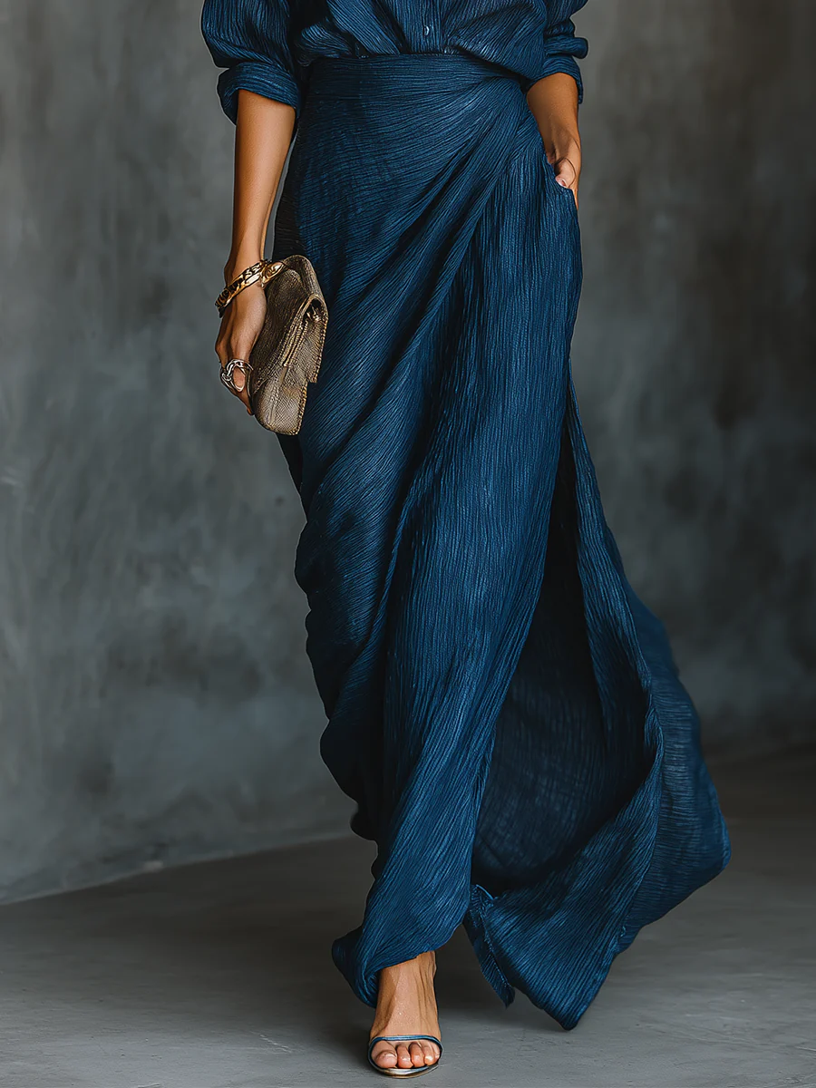 Amelia | Tailored Formal Elegant Fit Shirt and Long Skirt Set