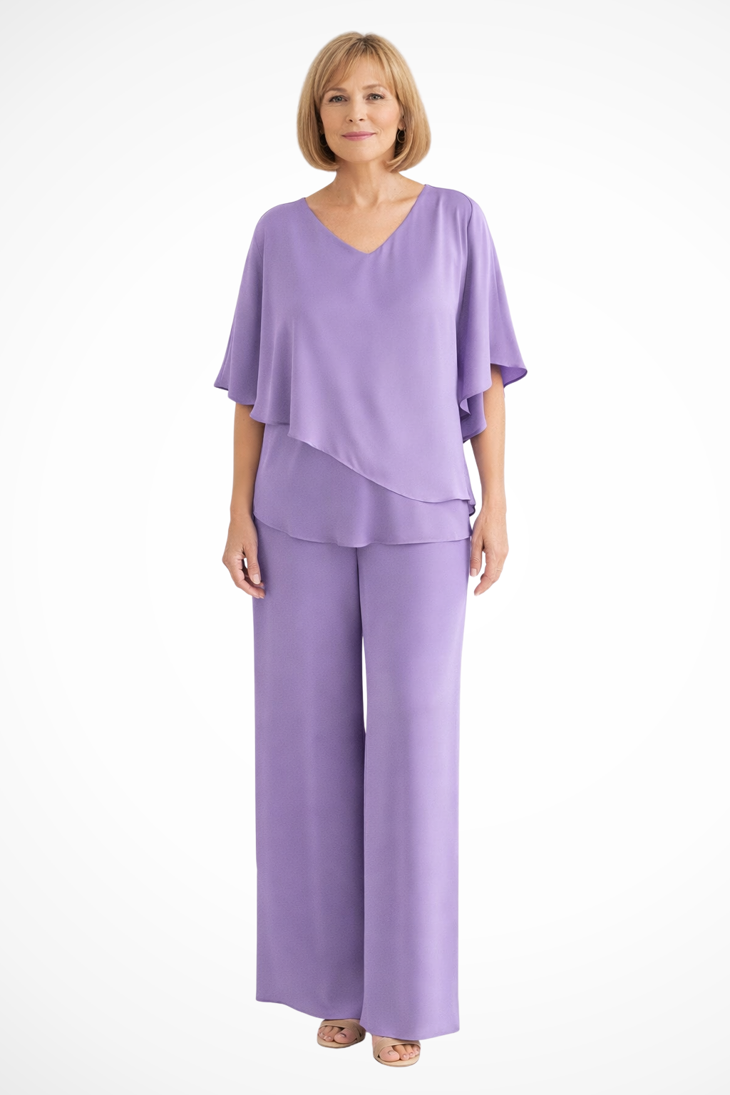 Women's Jumpsuit – Chiffon-Blend Asymmetrical Evening | Amelia 1
