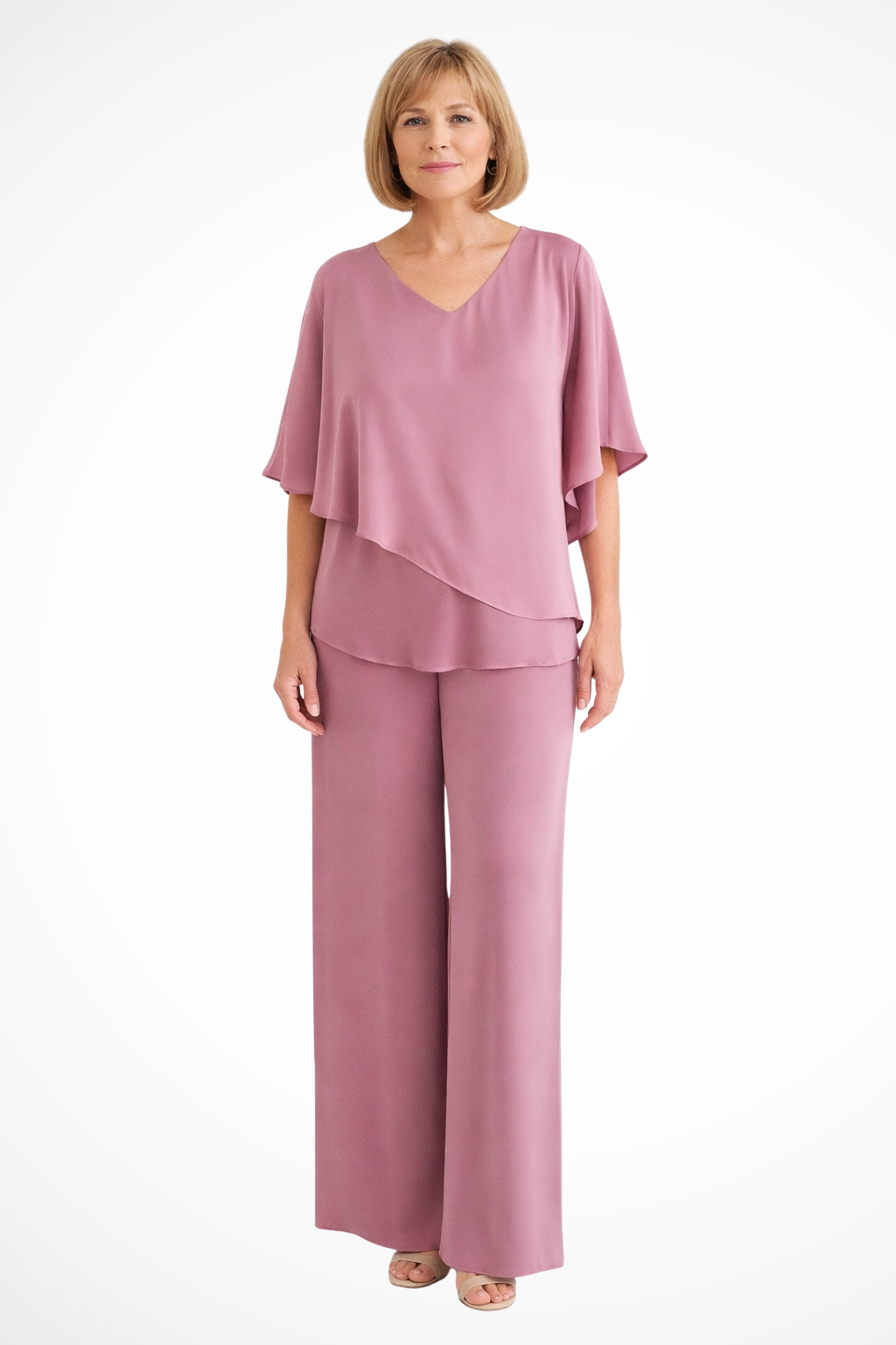 Women's Jumpsuit – Chiffon-Blend Asymmetrical Evening | Amelia 2