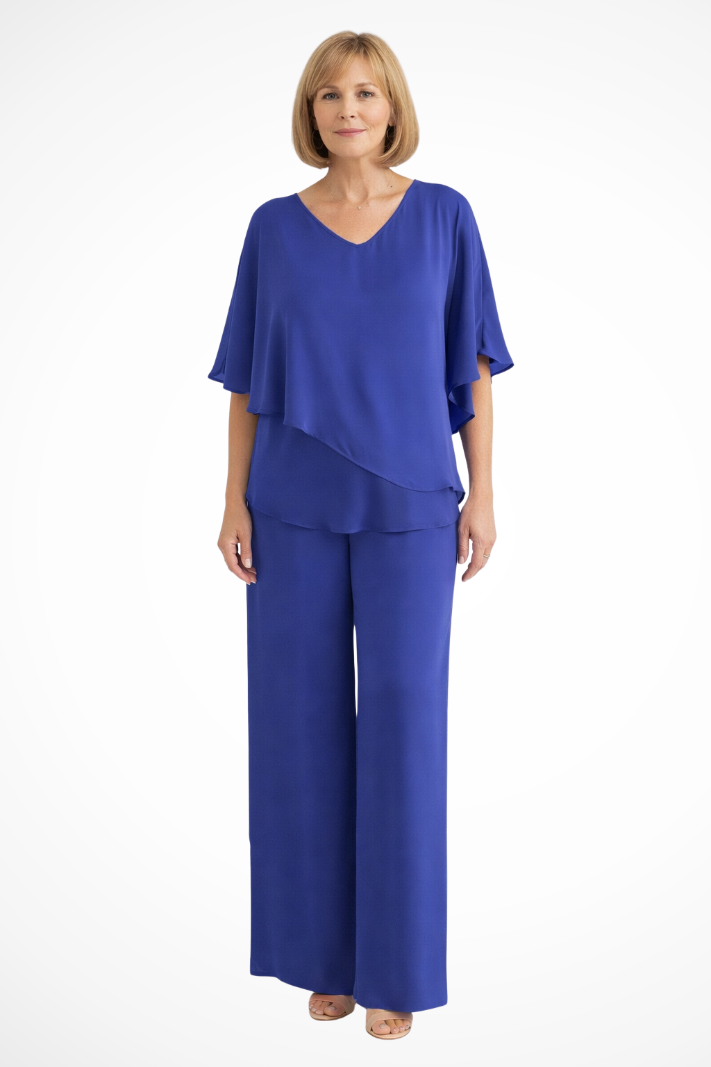 Women's Jumpsuit – Chiffon-Blend Asymmetrical Evening | Amelia 4