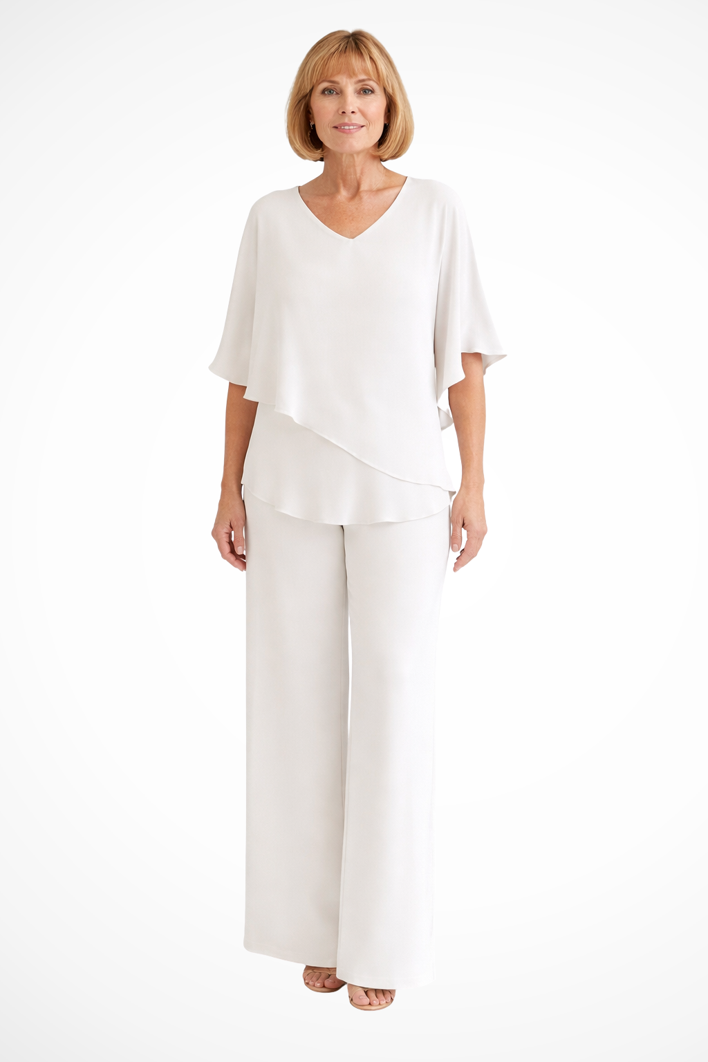 Women's Jumpsuit – Chiffon-Blend Asymmetrical Evening | Amelia 6