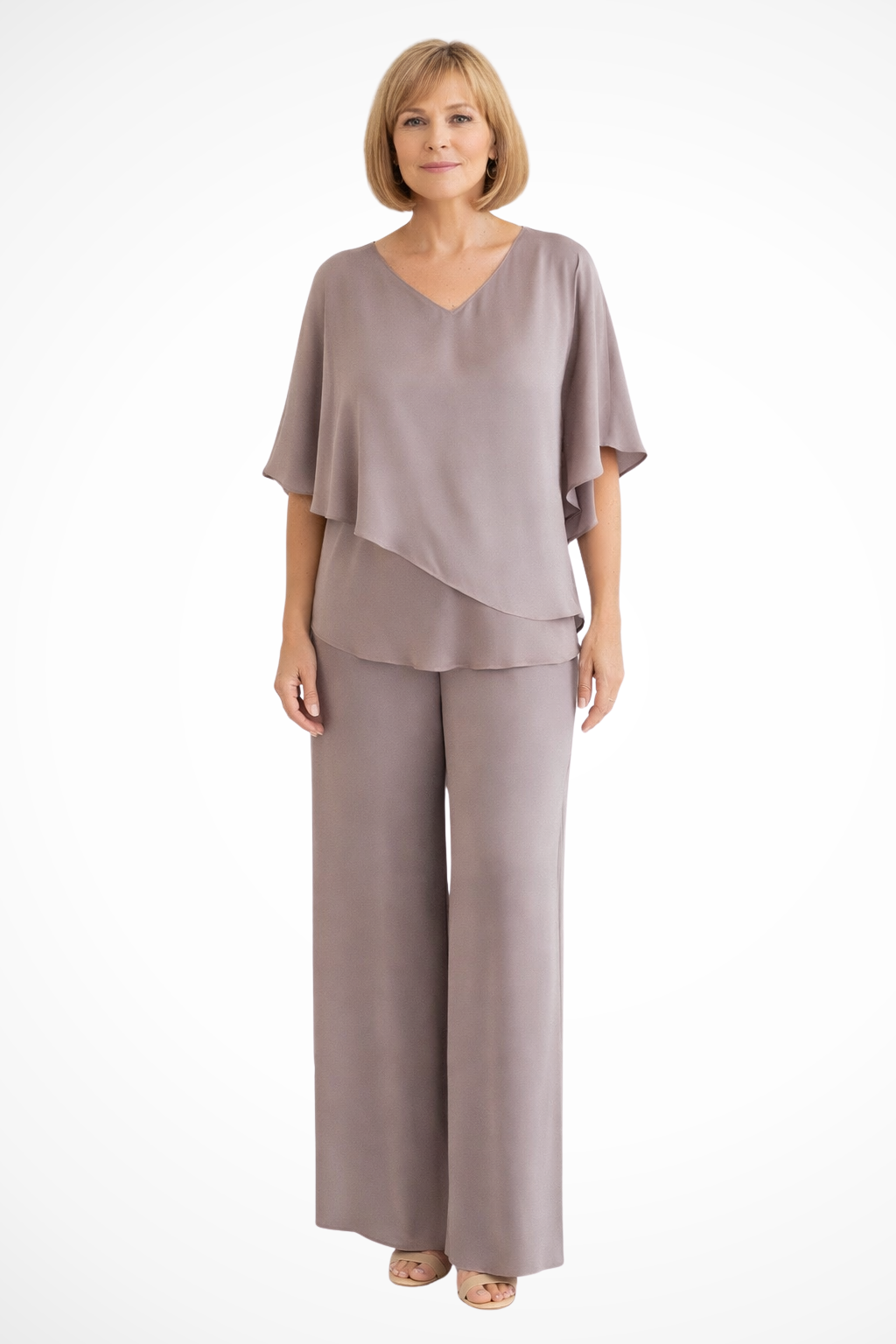 Women's Jumpsuit – Chiffon-Blend Asymmetrical Evening | Amelia 8