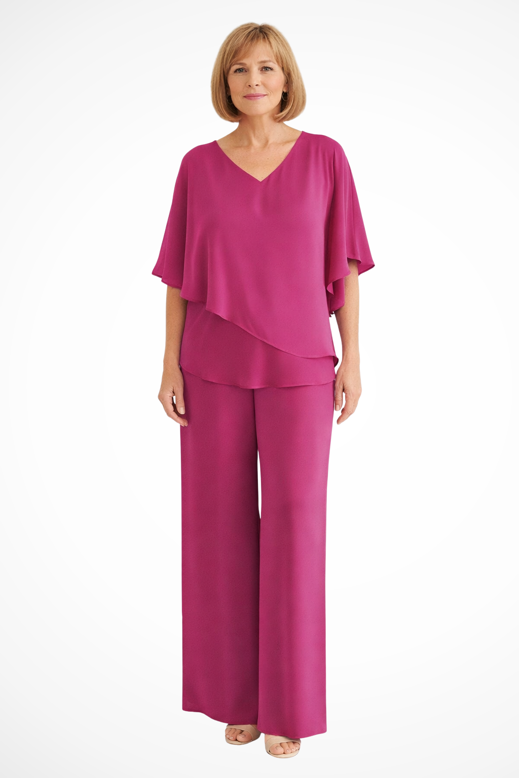 Women's Jumpsuit – Chiffon-Blend Asymmetrical Evening | Amelia 10