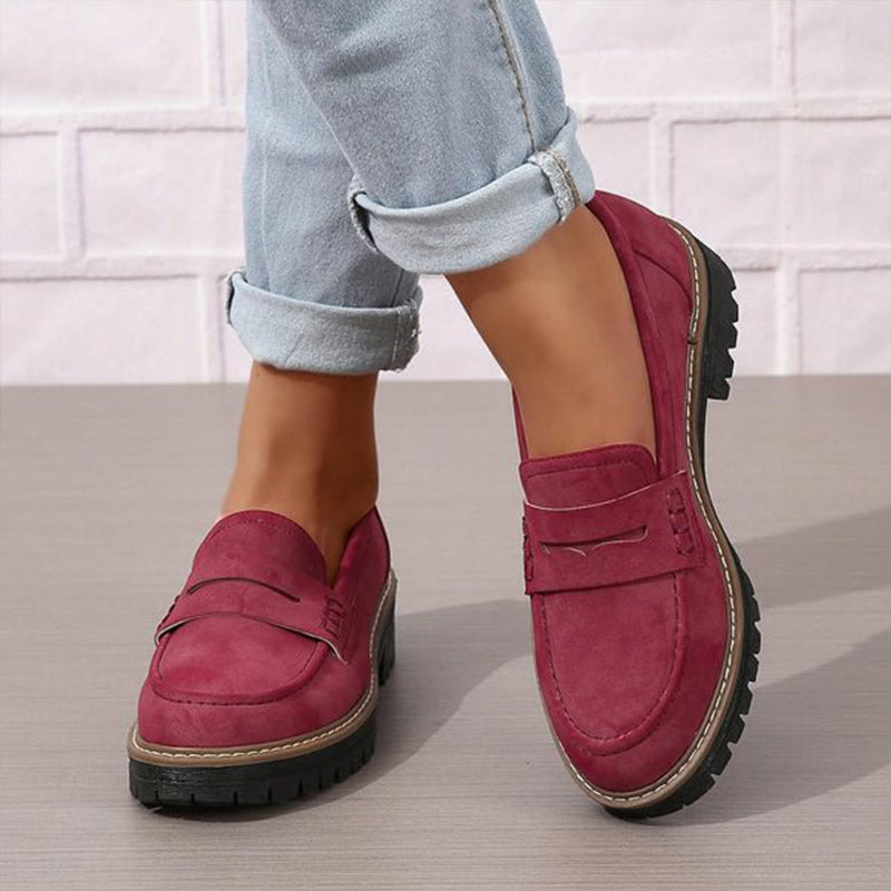 Women's Chunky Loafers – Matte Nubuck Platform Casual | Amelia 5