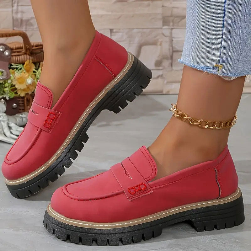 Women's Chunky Loafers – Matte Nubuck Platform Casual | Amelia 6