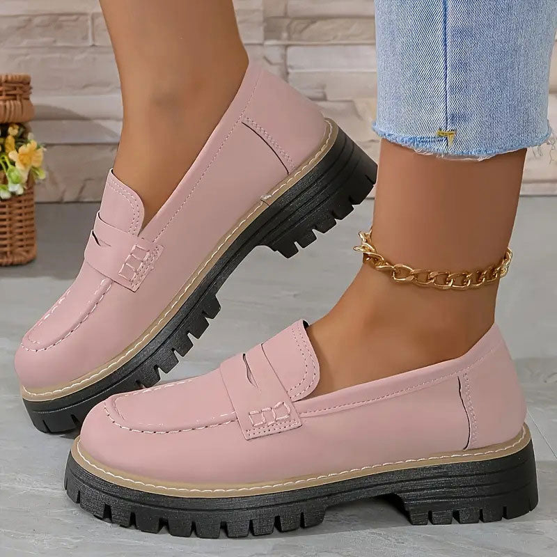 Women's Chunky Loafers – Matte Nubuck Platform Casual | Amelia 8