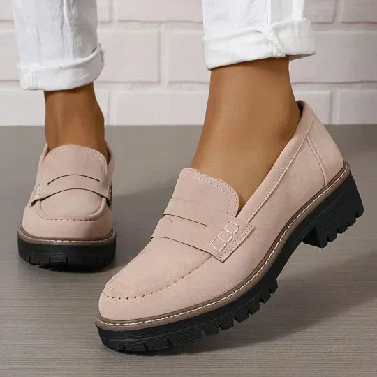 Women's Chunky Loafers – Matte Nubuck Platform Casual | Amelia 10