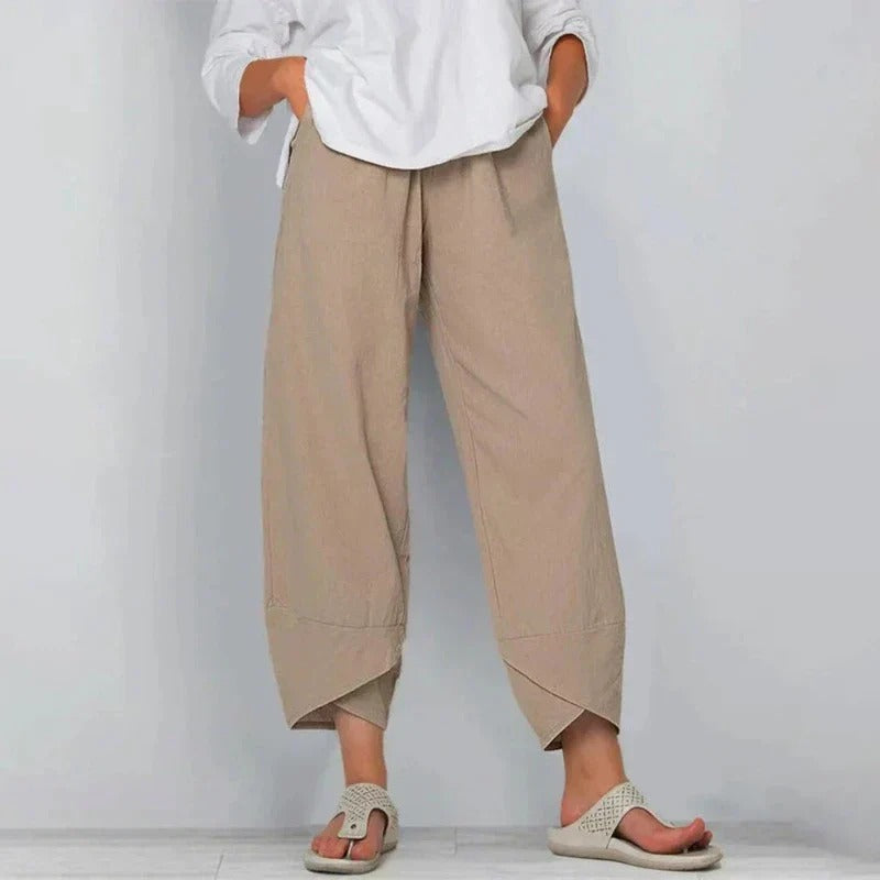Women's Wide Leg Trousers – Linen Relaxed Fit Casual | Amelia 1
