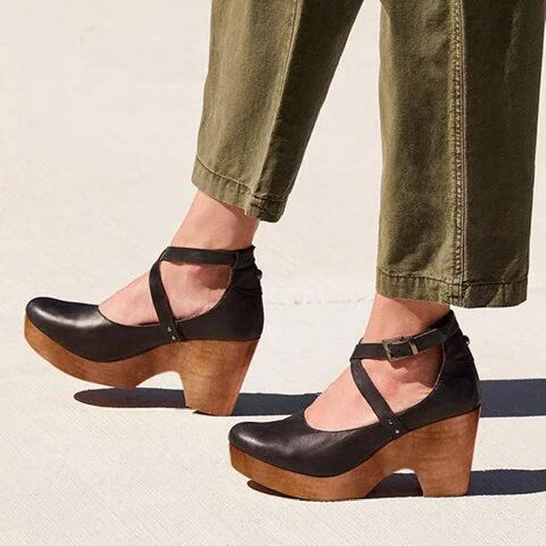 Women's Platform Mary-Janes – Leather Sculpted Casual Footwear | Amelia 1