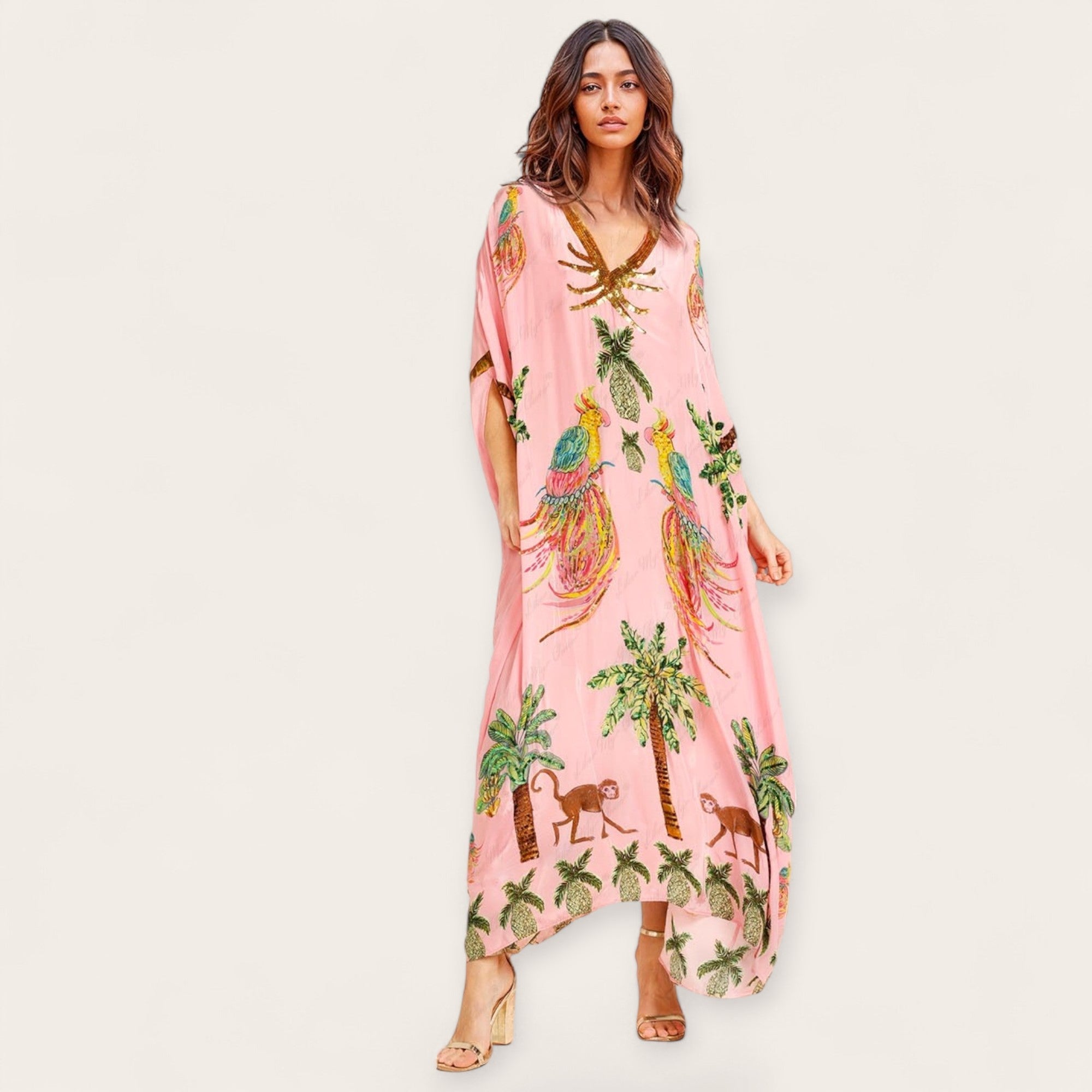 Women's Kaftan – Silk Blend Oversized Evening Resort Wear | Amelia 4