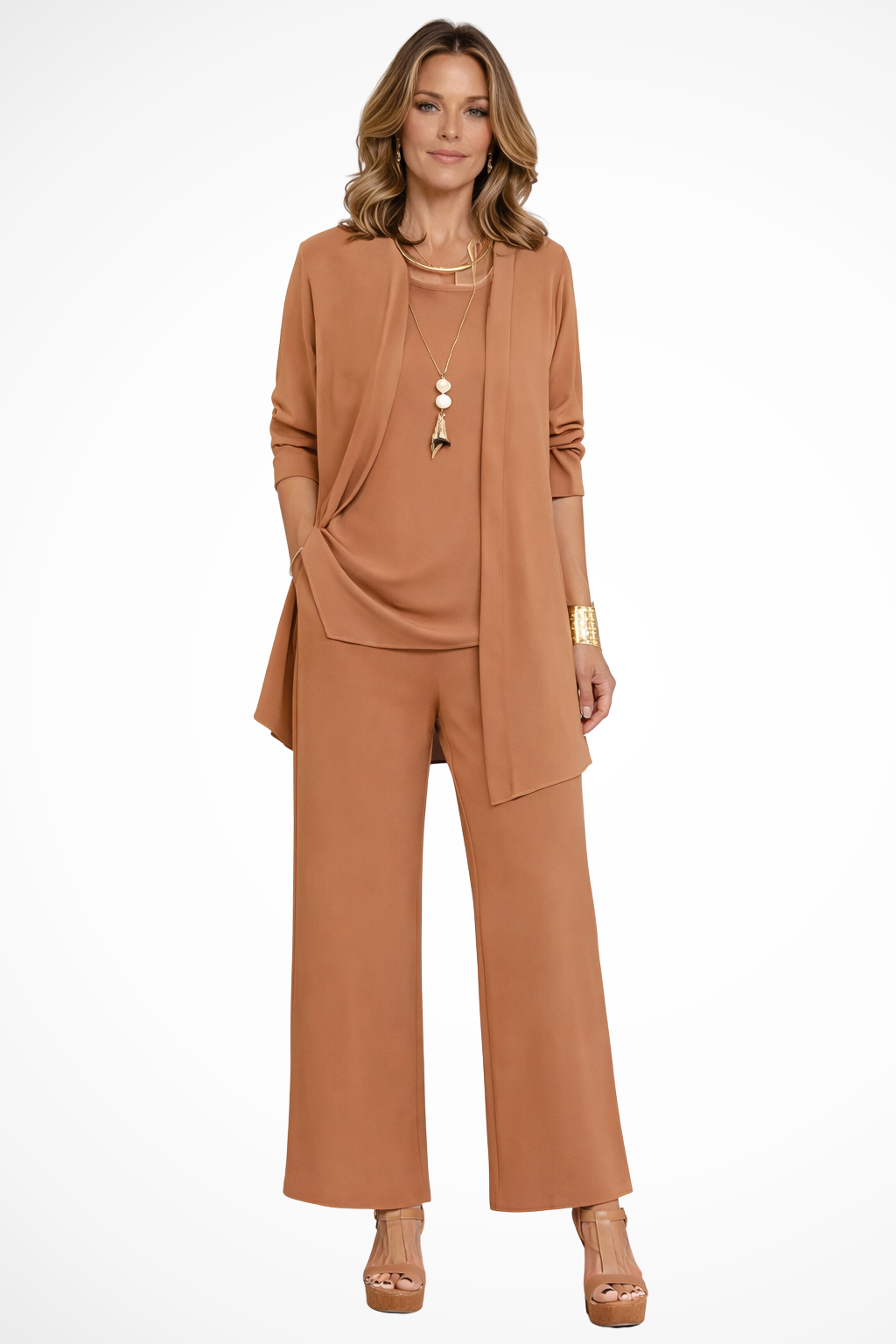 Women's Three-Piece Set – Jersey Blend Relaxed Fit Evening | Amelia 1