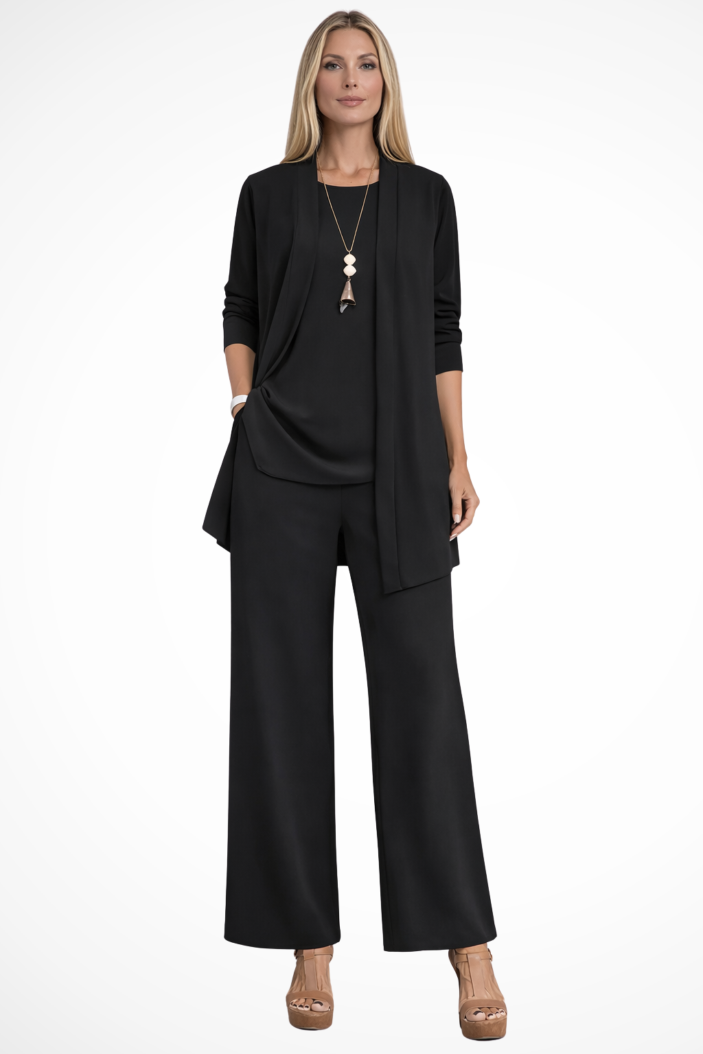 Women's Three-Piece Set – Jersey Blend Relaxed Fit Evening | Amelia 3
