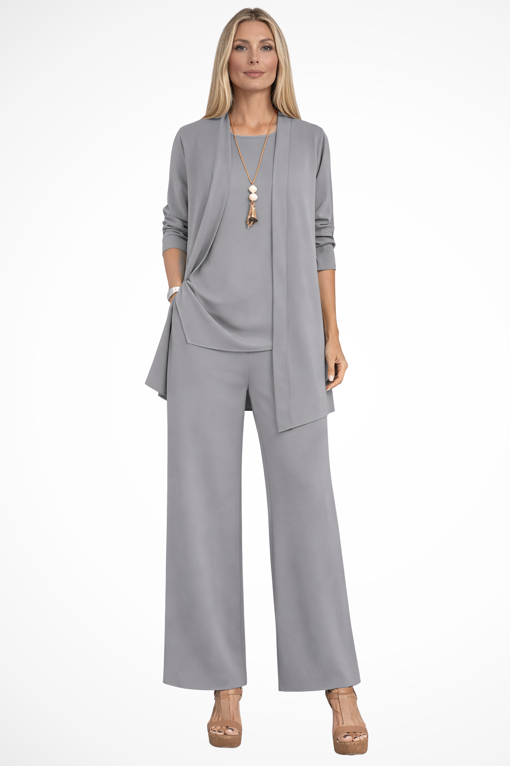 Women's Three-Piece Set – Jersey Blend Relaxed Fit Evening | Amelia 10