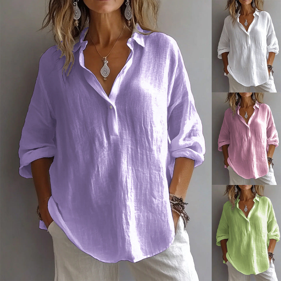 Lily | Casual Relaxed Fit Button Placket Shirt