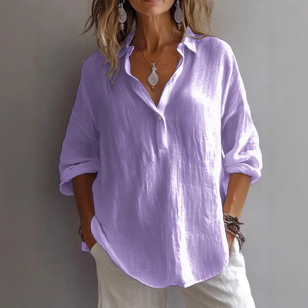Lily | Casual Relaxed Fit Button Placket Shirt