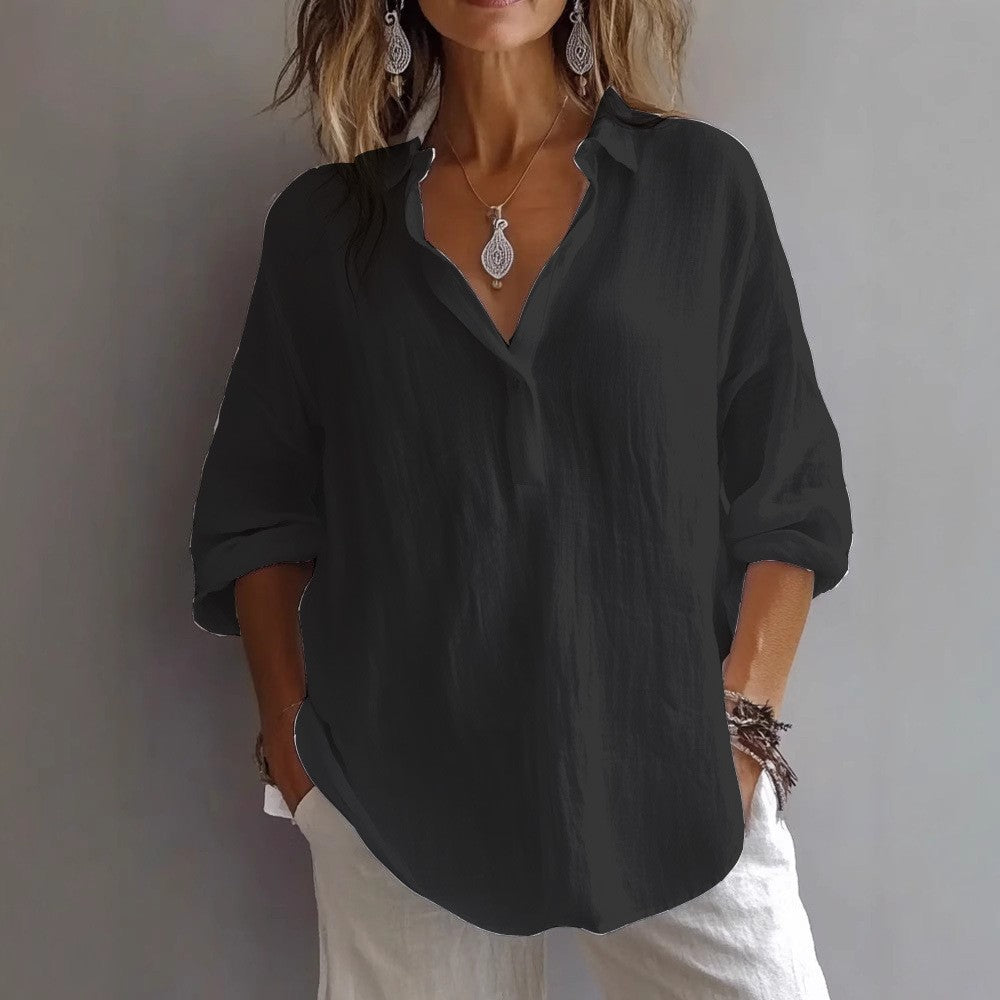 Lily | Casual Relaxed Fit Button Placket Shirt