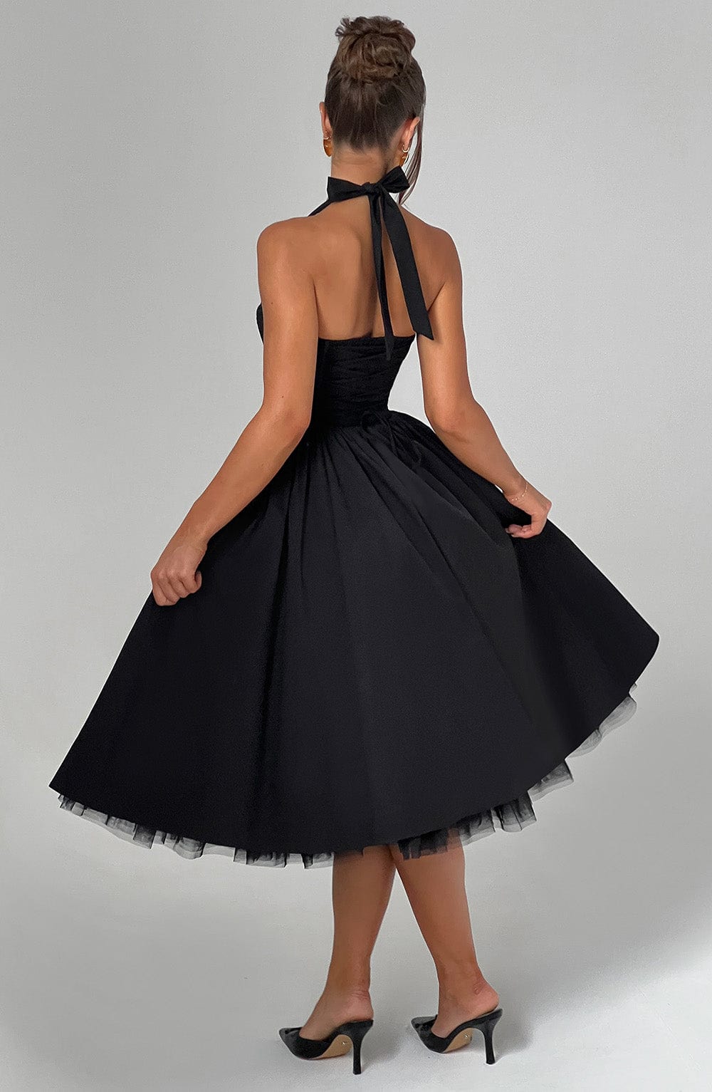 Women's Midi Dress – Stretch-Crepe A-Line Evening | Amelia 6