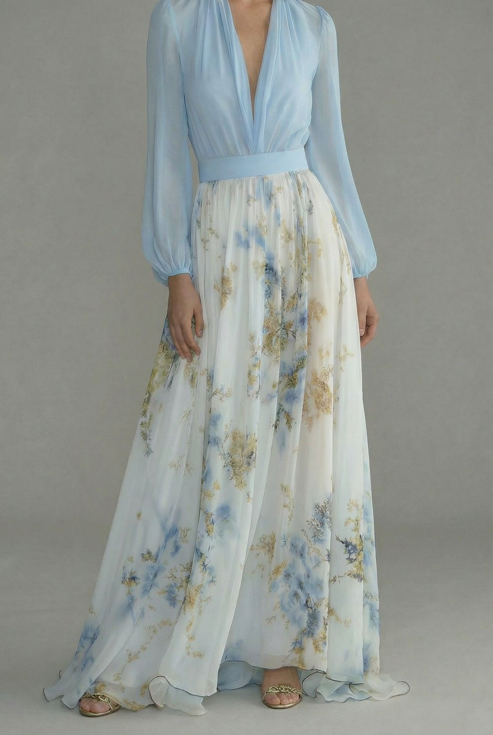 Women's Maxi Dress – Silk Chiffon Elegant Formal | Amelia 3
