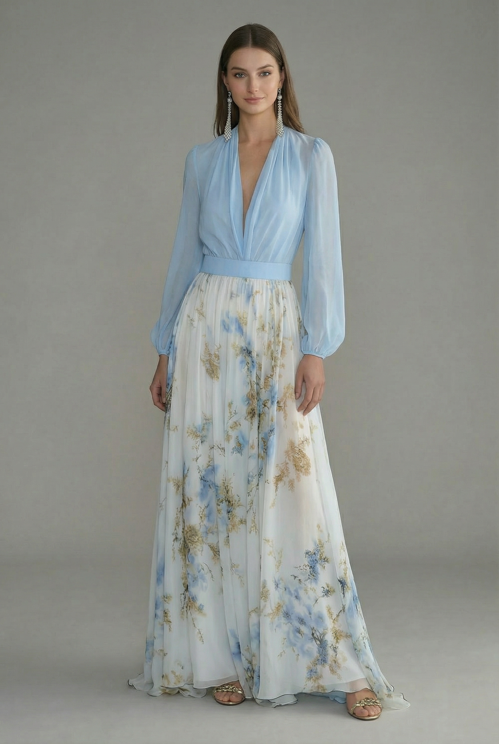 Women's Maxi Dress – Silk Chiffon Elegant Formal | Amelia 4