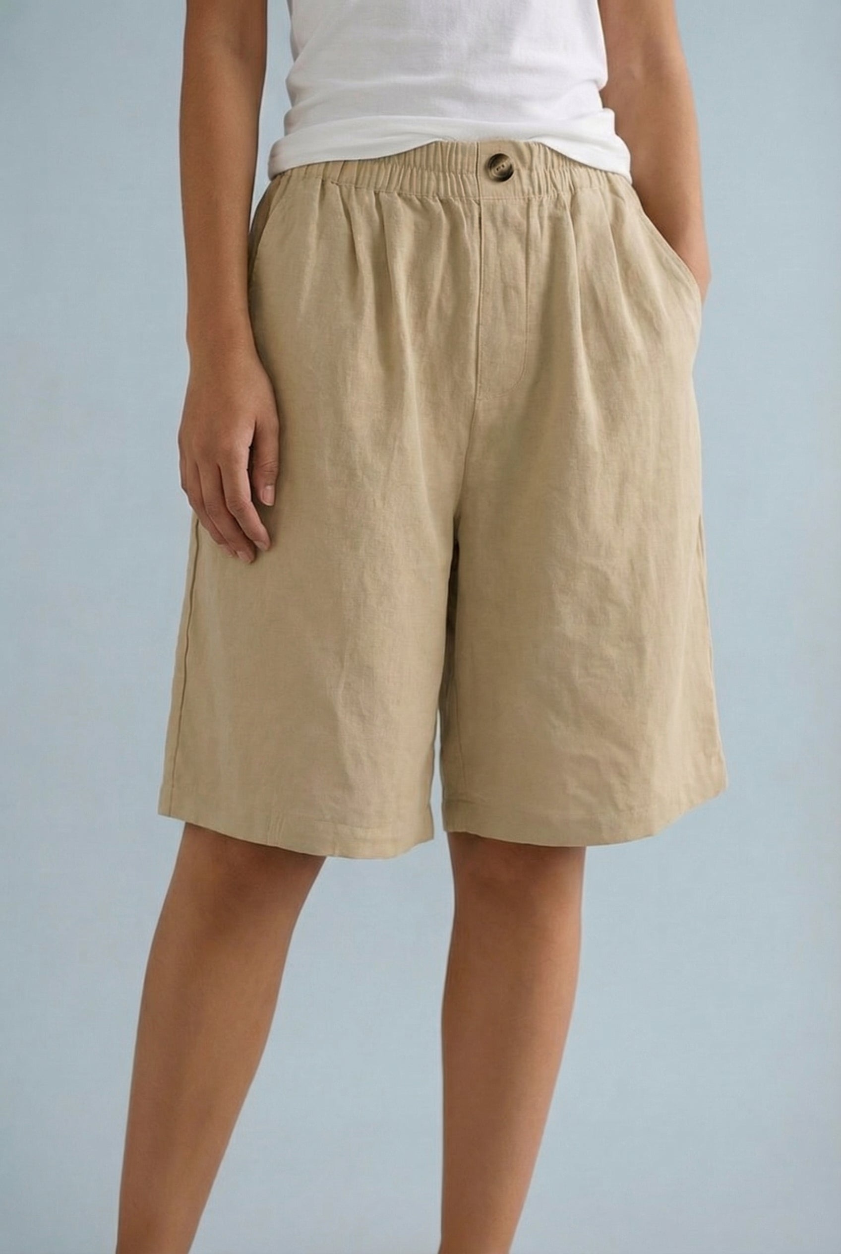 Women's Bermuda Shorts – Linen Wide Leg Tailored Summer | Florence 2