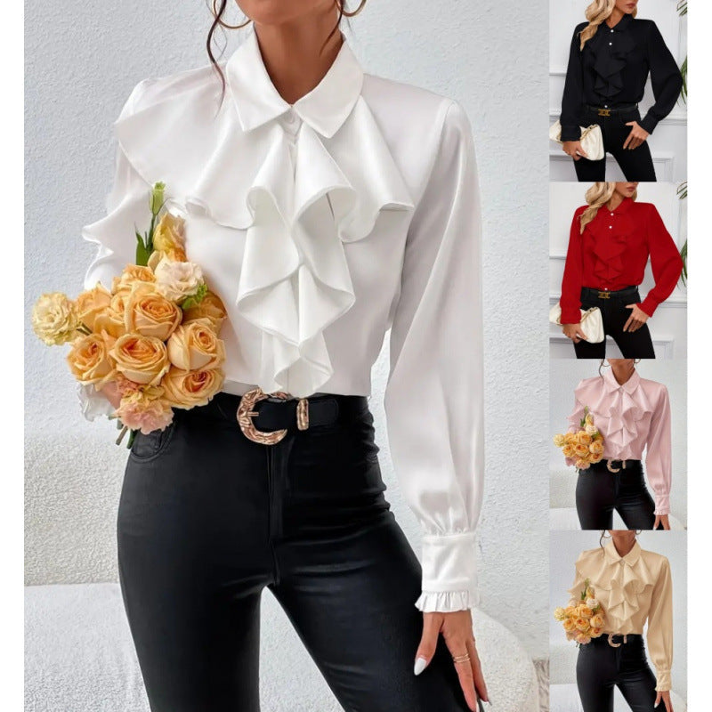 Isla | Ruffle Detail Elegant Blouse Relaxed Fit Top
