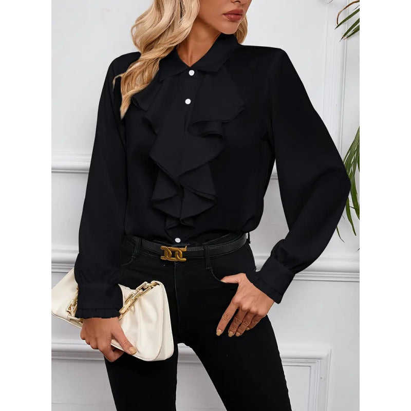 Isla | Ruffle Detail Elegant Blouse Relaxed Fit Top
